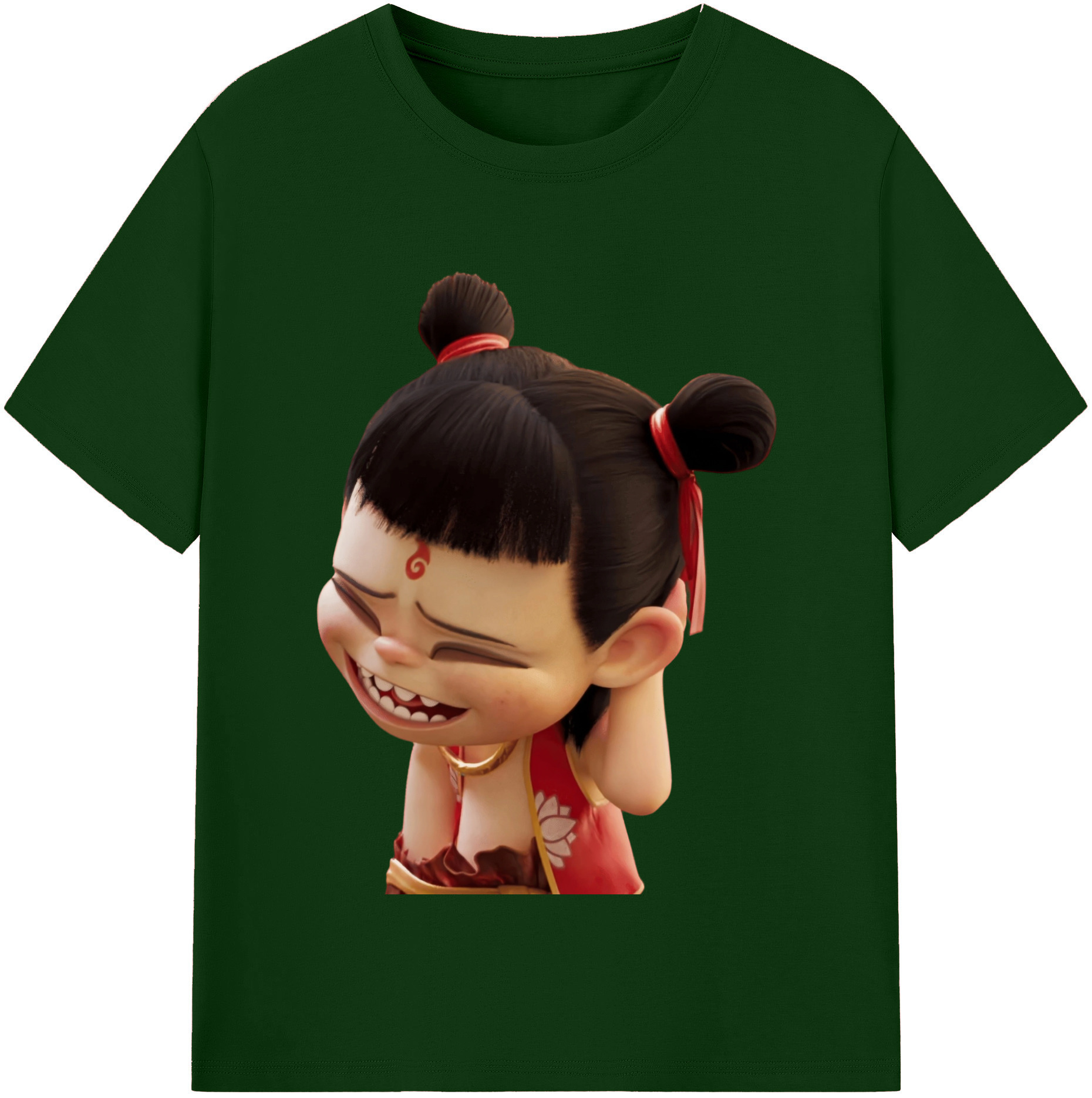 （画像用） Ne Zha 2 ナタ 魔童の大暴れ 綿100％半袖Tシャツ（フロントプリント）